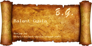 Balent Gyula névjegykártya
