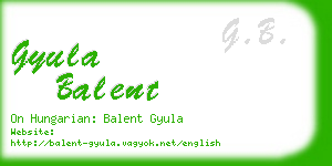 gyula balent business card